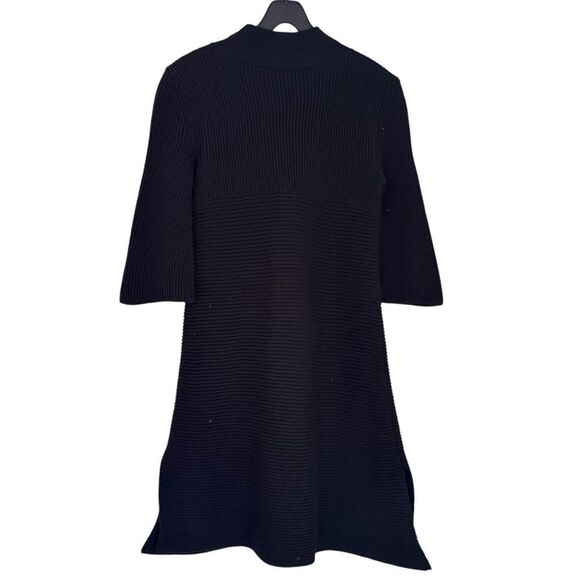 Stella McCartney Black Ribbed A-Line Wool Dress Size 40/ Medium - Picture 3 of 9